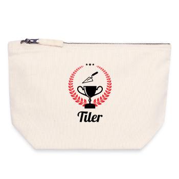 Tiler – pro tile laying precision trade - Canvas Zip Pouch 18 x 19 cm - nature - Front