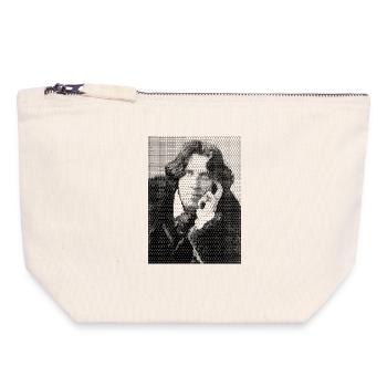 Oscar Wilde halftone portrait - Canvas Zip Pouch 18 x 19 cm - nature - Front
