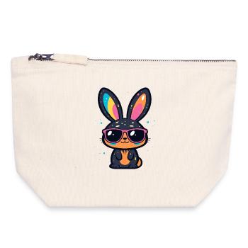 Bunny Party Cool Glasses - Canvas Zip Pouch 18 x 19 cm - nature - Front