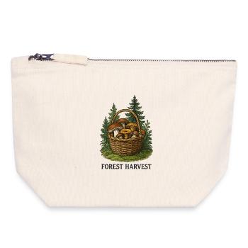 Forest Harvest Basket with Mushrooms - Canvas Zip Pouch 18 x 19 cm - nature - Front