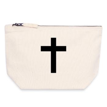 Christian Cross - Pochette zippée en toile 18 x 19 cm - blanc naturel - Devant