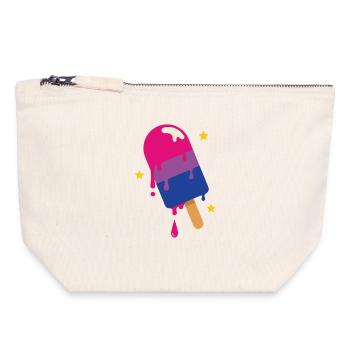 Mois de la fierté LGBT - Bisexuel - Pochette zippée en toile 18 x 19 cm - blanc naturel - Devant