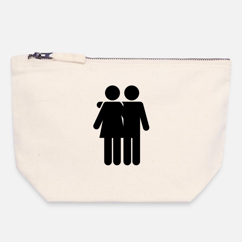 Pair - Canvas Zip Pouch 18 x 19 cm - nature