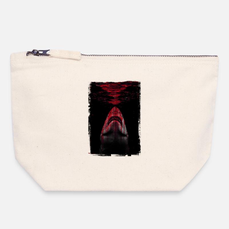 The shark - Canvas Zip Pouch 18 x 19 cm - nature