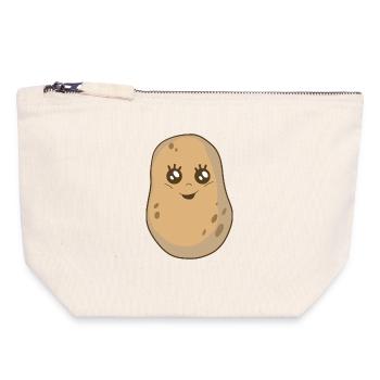 Potato Vegetables Kawai Potatoes Dish - Canvas Zip Pouch 18 x 19 cm - nature - Front