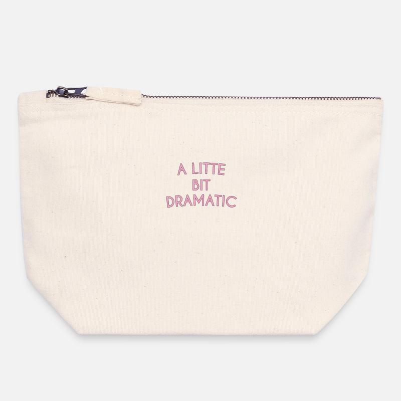 A Little Bit Dramatic Typography - Canvas Zip Pouch 18 x 19 cm - nature