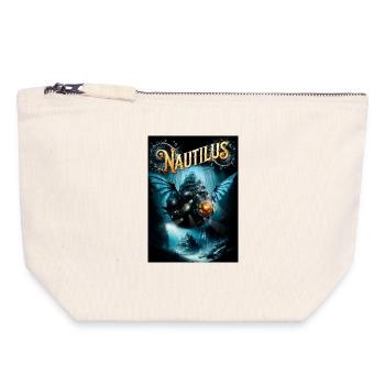 Nautilus - Pochette zippée en toile 18 x 19 cm - blanc naturel - Devant