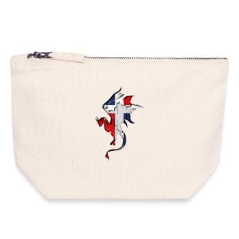 Drapeau de la République dominicaine - Pochette zippée en toile 18 x 19 cm - blanc naturel - Devant