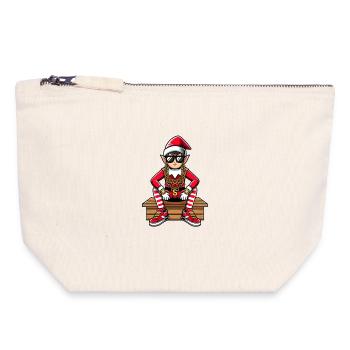 Weihnachtself Bling Rapper - Canvas Reißverschluss-Täschchen (18 x 19 cm) - Naturweiß - Vorne
