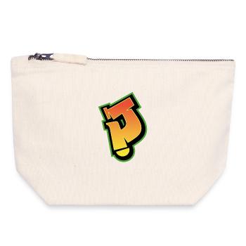 Police graffiti Wildstyle 01 lettre 'J' - Pochette zippée en toile 18 x 19 cm - blanc naturel - Devant