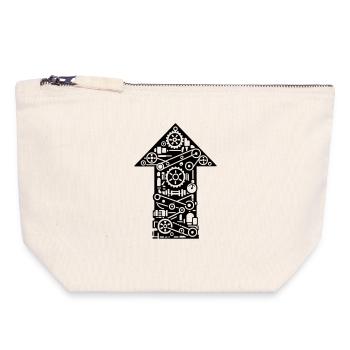 Pfeil Machine Technology - Canvas Zip Pouch 18 x 19 cm - nature - Front