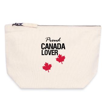 Canada Lover Canada Pays Amérique du Nord Cadeau - Pochette zippée en toile 18 x 19 cm - blanc naturel - Devant