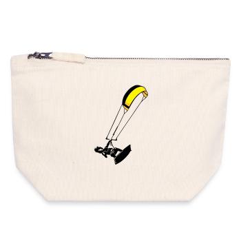 kite-surf - Canvas Zip Pouch 18 x 19 cm - nature - Front