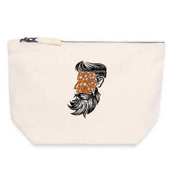 Beard Statement Humorous Full Beard Beard Wearer - Canvas Zip Pouch 18 x 19 cm - nature - Front