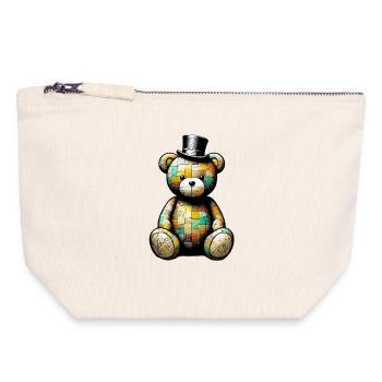 Teddy Bear Teddy Bear Top Hat - Canvas Zip Pouch 18 x 19 cm - nature - Front