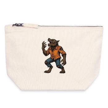Scary Werewolf - Halloween - Canvas Zip Pouch 18 x 19 cm - nature - Front