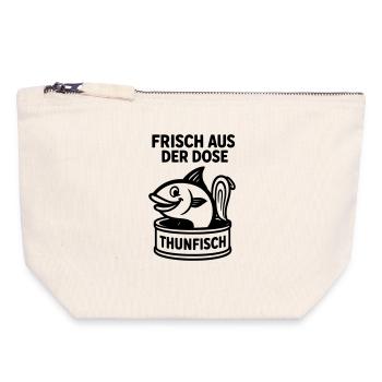 thunfisch dose - Canvas Reißverschluss-Täschchen (18 x 19 cm) - Naturweiß - Vorne