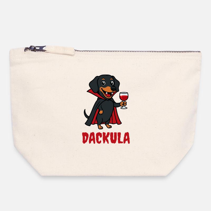 DACKULA - Canvas Zip Pouch 18 x 19 cm - nature