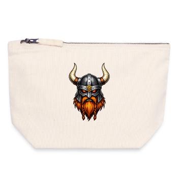 Viking Warrior Helmet - Canvas Zip Pouch 18 x 19 cm - nature - Front