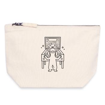 Dachshund Pinball Pinball Kids Personalizable - Canvas Zip Pouch 18 x 19 cm - nature - Front