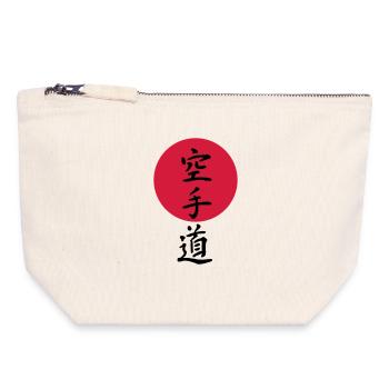 Karate - Canvas Reißverschluss-Täschchen (18 x 19 cm) - Naturweiß - Vorne