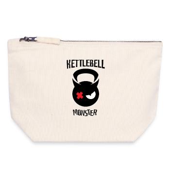 Kettlebell Monster 002 - Canvas Reißverschluss-Täschchen (18 x 19 cm) - Naturweiß - Vorne