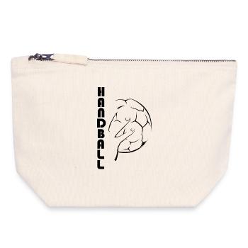 Icône du symbole de l’équipe du club sportif de handball - Pochette zippée en toile 18 x 19 cm - blanc naturel - Devant