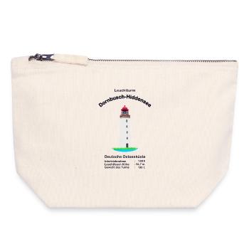 Leuchtturm Dornbusch- Hiddensee, Zeichnung - Canvas Reißverschluss-Täschchen (18 x 19 cm) - Naturweiß - Vorne