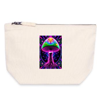 Psychedelic Mushroom - Canvas Zip Pouch 18 x 19 cm - nature - Front