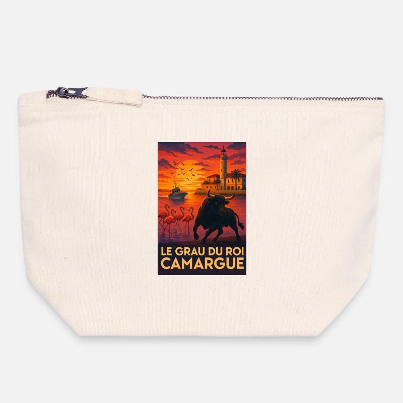 Le Grau Du Roi Camargue Sunset - Canvas Zip Pouch 18 x 19 cm - nature