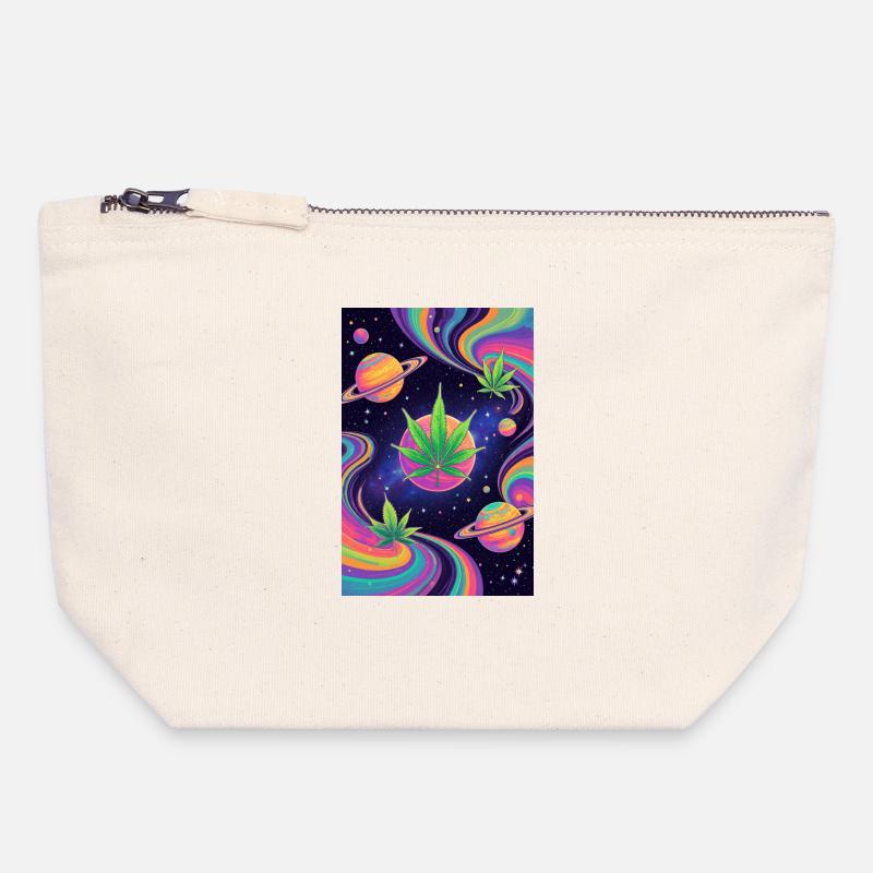 Galactic Cannabis Galaxy - Canvas Zip Pouch 18 x 19 cm - nature