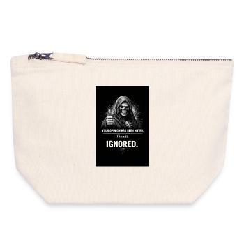 Skull thumbs up – Opinions ignored - Canvas Zip Pouch 18 x 19 cm - nature - Front
