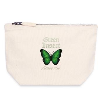 Green Insect Butterfly Fans geschenkidee  - Canvas Reißverschluss-Täschchen (18 x 19 cm) - Naturweiß - Vorne