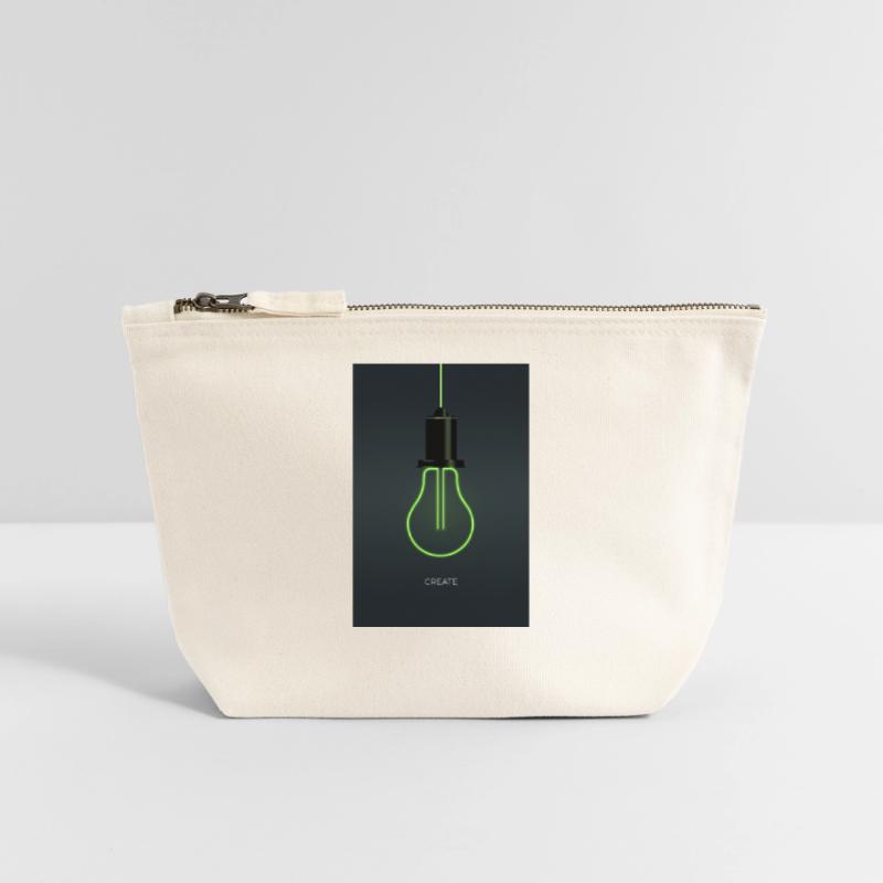 Create – Neon light bulb for creative minds Canvas Zip Pouch 18 x 19 cm
