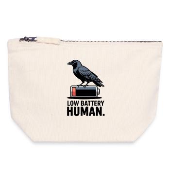 Raven über niedrige Batterie - Canvas Reißverschluss-Täschchen (18 x 19 cm) - Naturweiß - Vorne