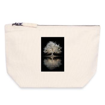 Lumière lumineuse d’arbre argenté - Pochette zippée en toile 18 x 19 cm - blanc naturel - Devant