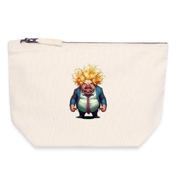 Trumpman | Angry citizens - Canvas Zip Pouch 18 x 19 cm - nature - Front