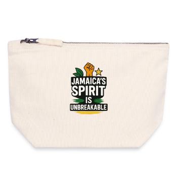 Jamaica Spirit Unbreakable, Jamaïcain - Pochette zippée en toile 18 x 19 cm - blanc naturel - Devant