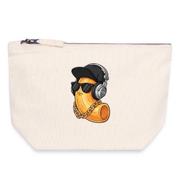 macaroni au fromage - Pochette zippée en toile 18 x 19 cm - blanc naturel - Devant