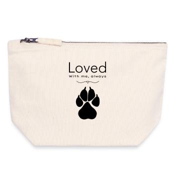 Hund – geliebt - Canvas Reißverschluss-Täschchen (18 x 19 cm) - Naturweiß - Vorne