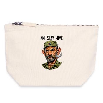 Cuban Veteran with Cigar - Canvas Zip Pouch 18 x 19 cm - nature - Front