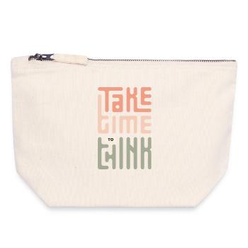 Prenez le temps de réfléchir - Pochette zippée en toile 18 x 19 cm - blanc naturel - Devant