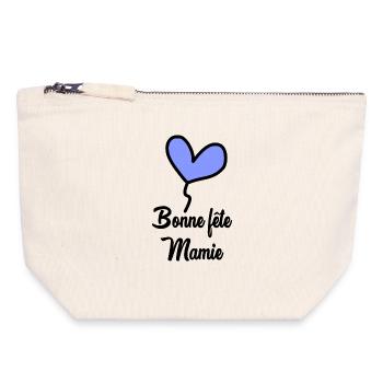 MAMIE - Pochette zippée en toile 18 x 19 cm - blanc naturel - Devant