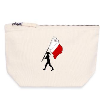 Flagge Malta Frau zu Fuß - Canvas Reißverschluss-Täschchen (18 x 19 cm) - Naturweiß - Vorne