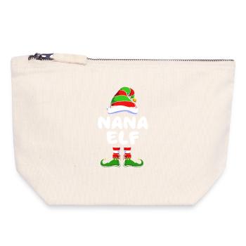 Elfe Elfe Cadeau de Noël Mamie Grand-mère - Pochette zippée en toile 18 x 19 cm - blanc naturel - Devant