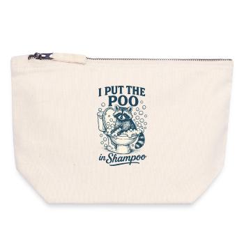 I Put The Poo In Shampoo Raccoon Humor Meme - Canvas Zip Pouch 18 x 19 cm - nature - Front
