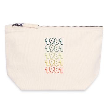 Year of birth 1981 - Canvas Zip Pouch 18 x 19 cm - nature - Front