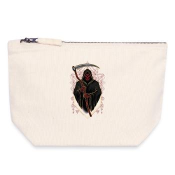 Devil Demon Mask Death Fantasy Satan Halloween - Canvas Zip Pouch 18 x 19 cm - nature - Front