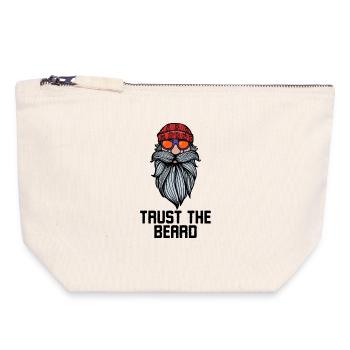 Facial Hair Beard Statement Bearded Full Beard - Canvas Zip Pouch 18 x 19 cm - nature - Front