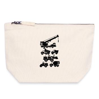 Road and construction vehicles - Canvas Zip Pouch 18 x 19 cm - nature - Front